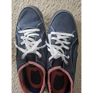 Women’s Keds Canvas Sneakers Size 8 Denim & Pink Lace-Up Slip-On Casual Shoes